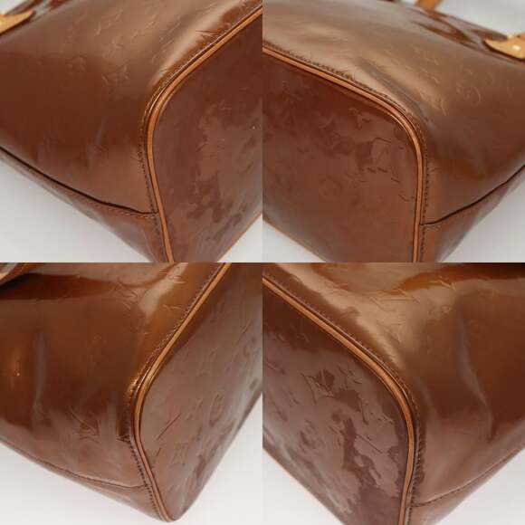 LOUIS VUITTON Monogram Vernis Houston Hand Bag Bronze M91122 - Picture 10 of 13